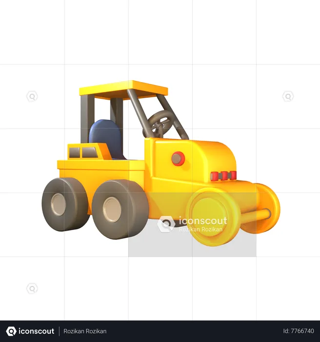 Construction Bulldozer  3D Icon