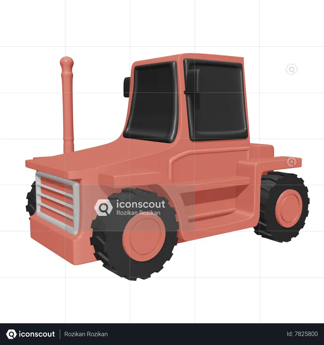 Construction Bulldozer  3D Icon
