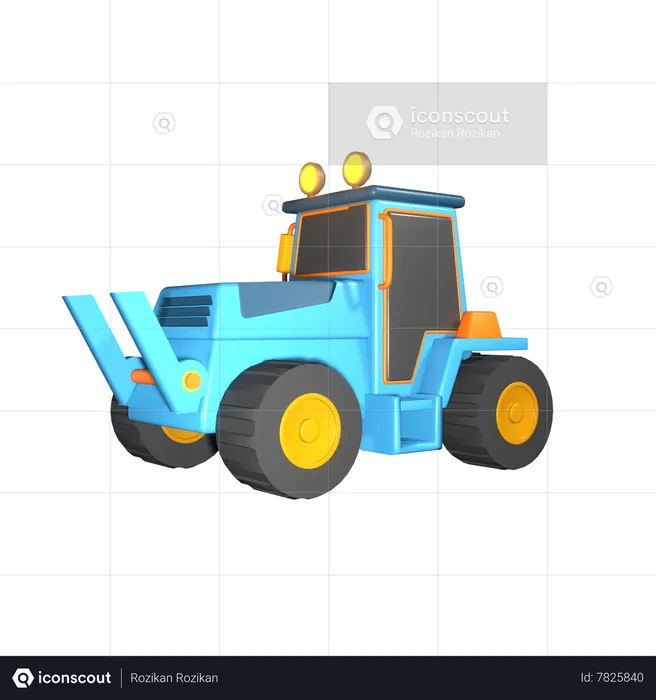 Construction Bulldozer  3D Icon