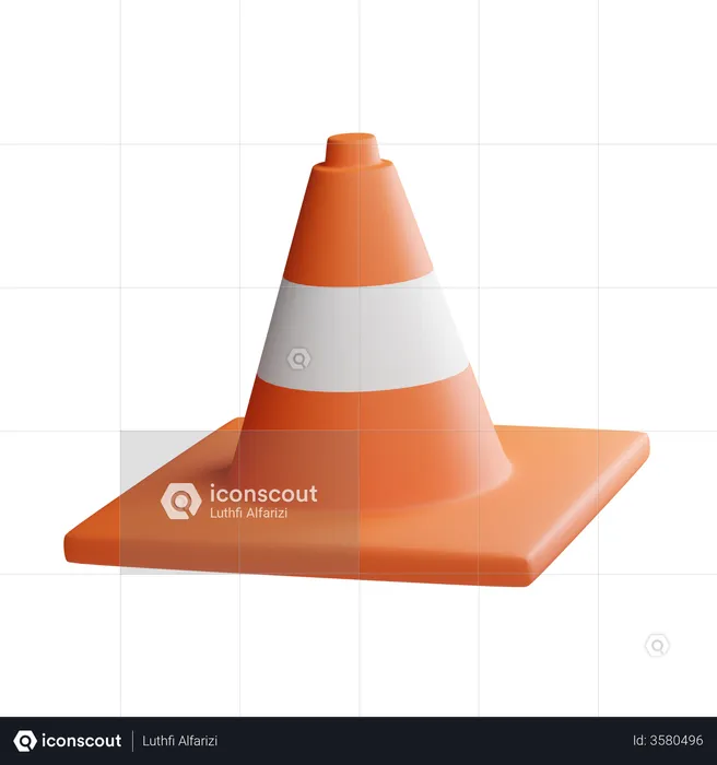 Construction Cone  3D Illustration