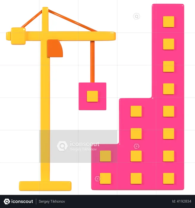 Construction Crane  3D Illustration