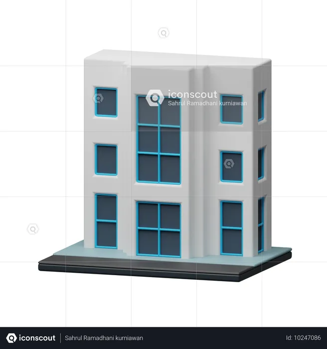 Construction d'une villa moderne  3D Icon