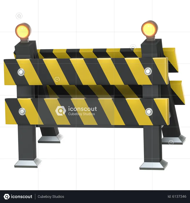 Construction Fence  3D Icon