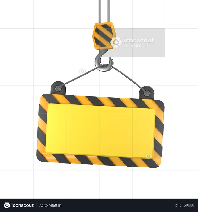 Construction Hanging Sign  3D Icon