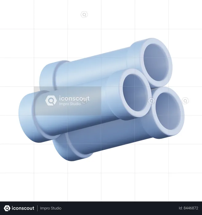Construction pipe  3D Icon