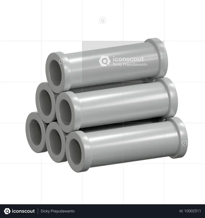 Construction Pipe  3D Icon