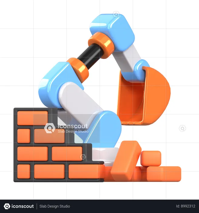 Construction Robot  3D Icon