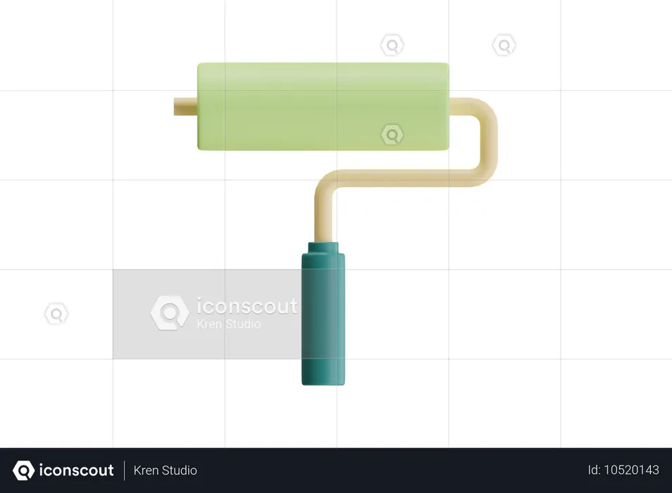 Construction Roller Brush  3D Icon