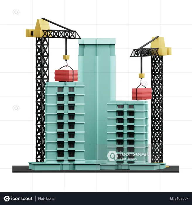 Construction Site  3D Icon