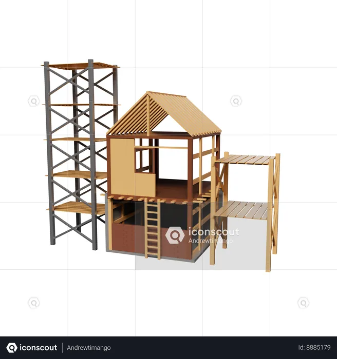 Construction Site  3D Icon