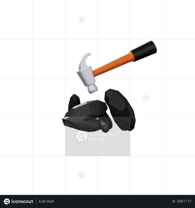 Construction Stone Hammer 3D Illustration