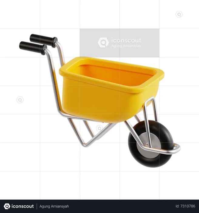 Construction Wheelbarrow  3D Icon