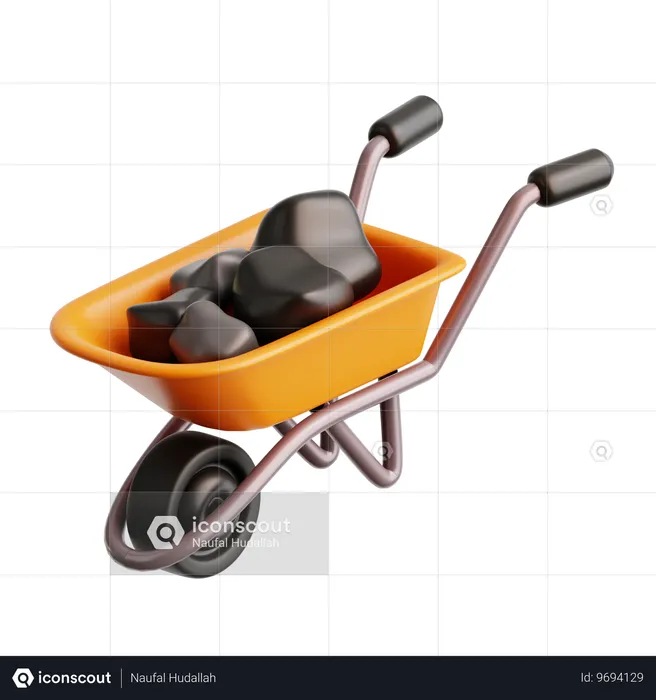 Construction Wheelbarrow  3D Icon