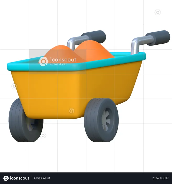 Construction Wheelbarrow  3D Icon