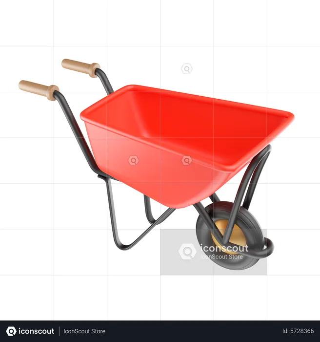 Construction Wheelbarrow  3D Icon