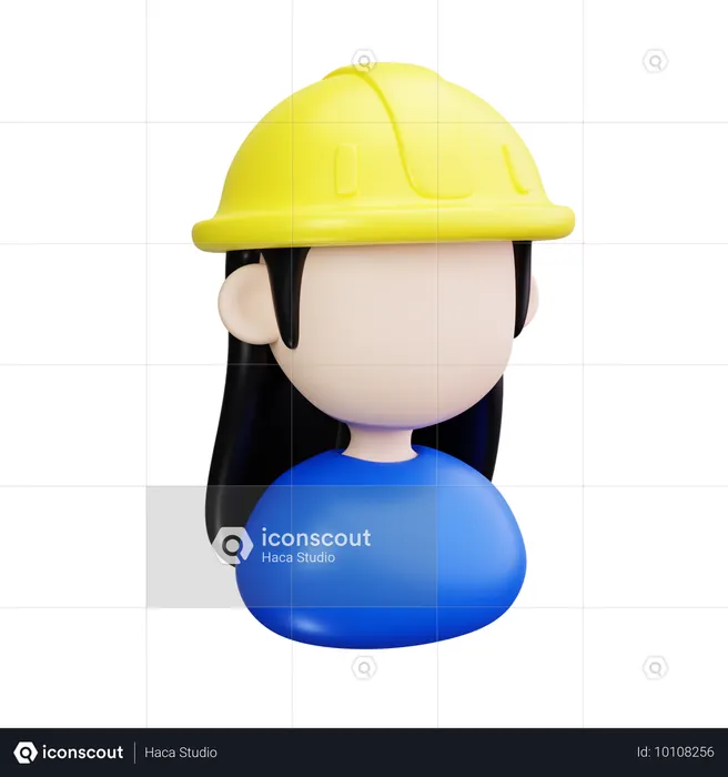 Construction Worker  3D Icon