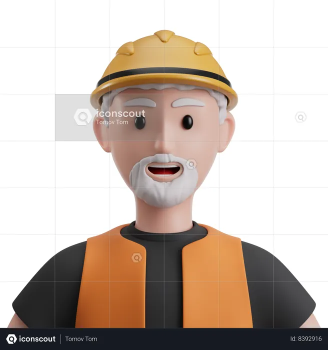 Construction Worker  3D Icon