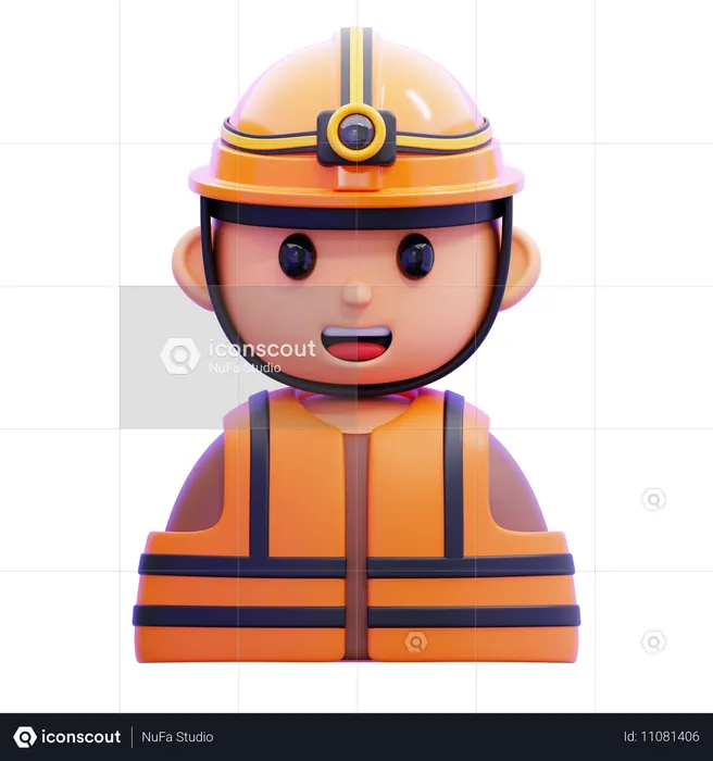 CONSTRUCTION WORKER  3D Icon