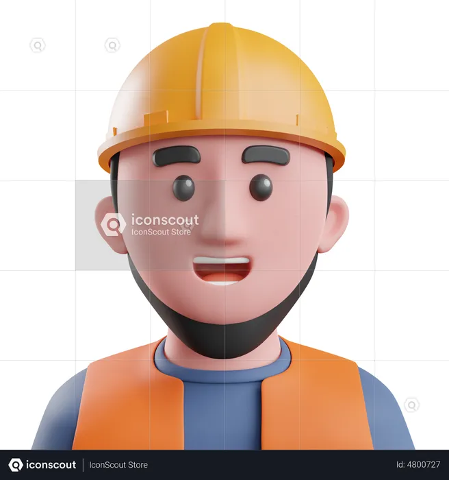 Construction Worker  3D Illustration