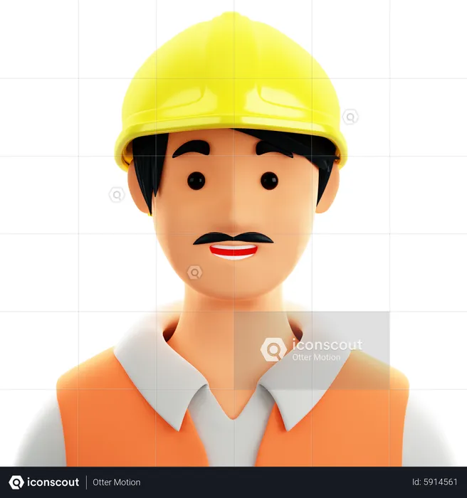 Hombre constructor  3D Icon