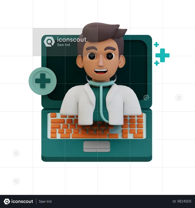 Consultation médicale en ligne  3D Icon