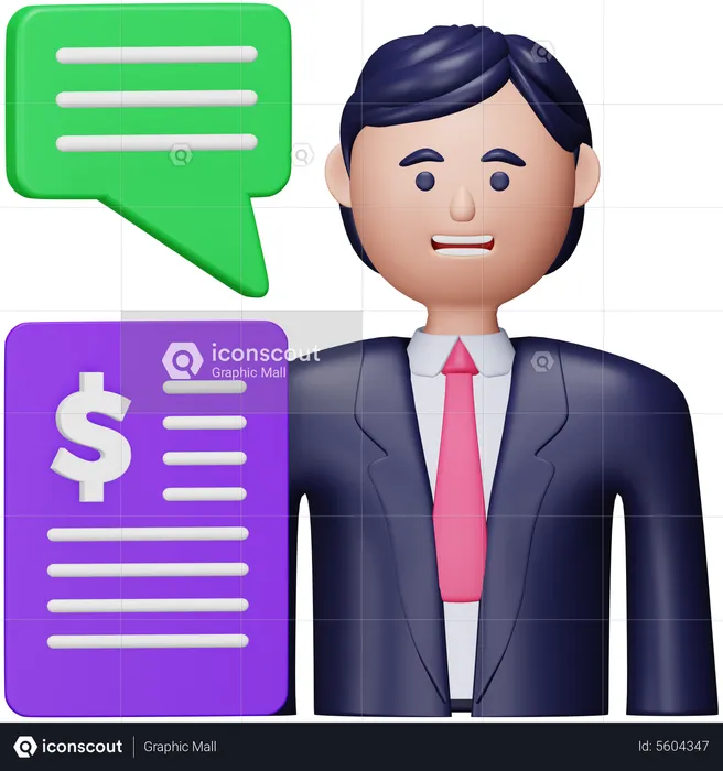 Conselheiro financeiro  3D Icon