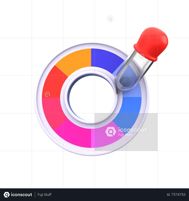 Conta-gotas de cor  3D Icon