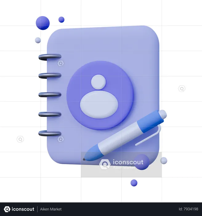 Contact Book  3D Icon