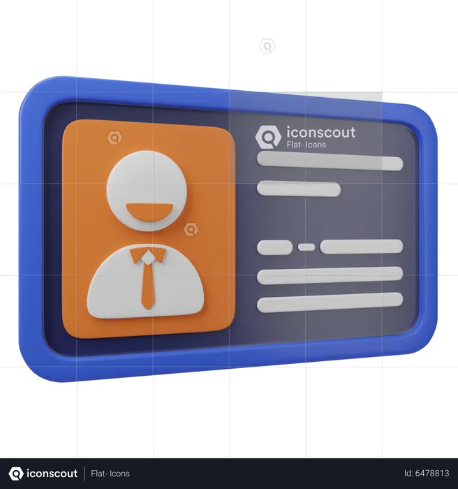 Contact Card  3D Icon