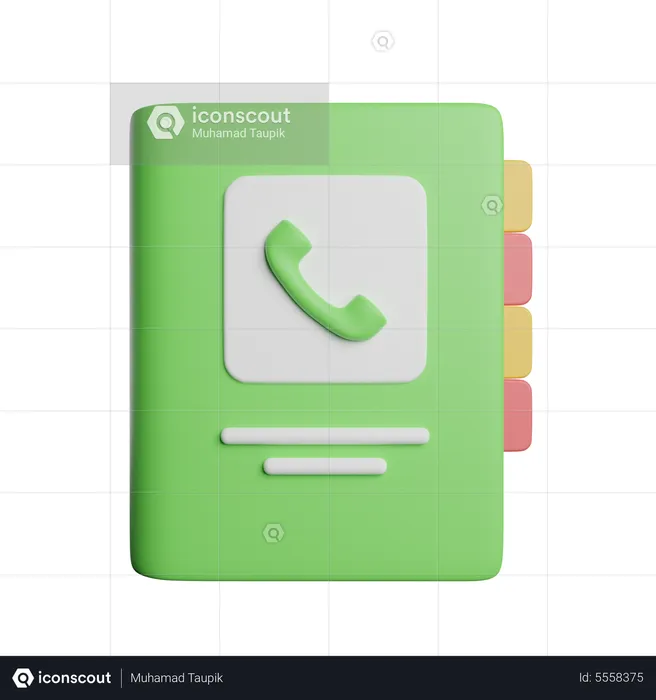 Contact Number Book  3D Icon