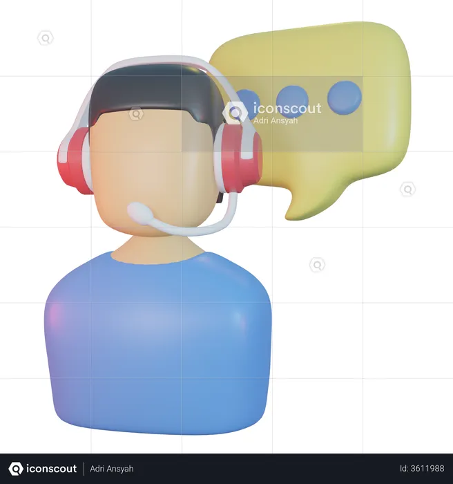 Contact Support 3D Illustration