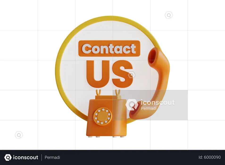 Contact Us Button  3D Icon