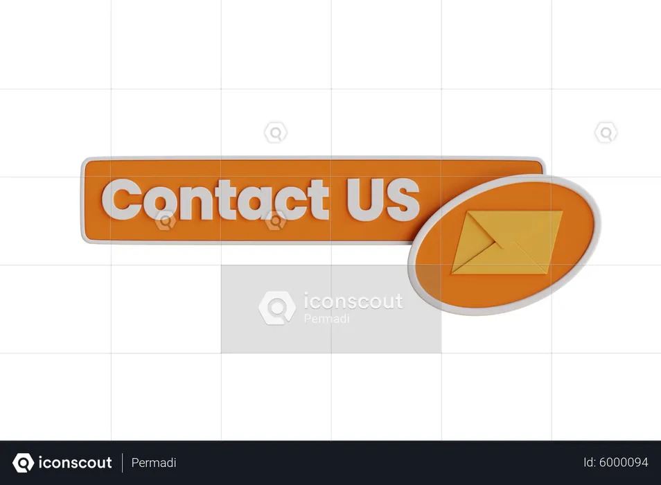 Contact Us Button  3D Icon