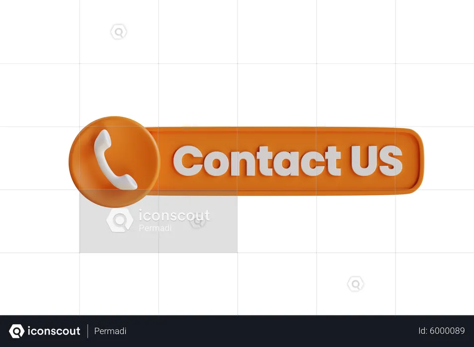 Contact Us Button  3D Icon