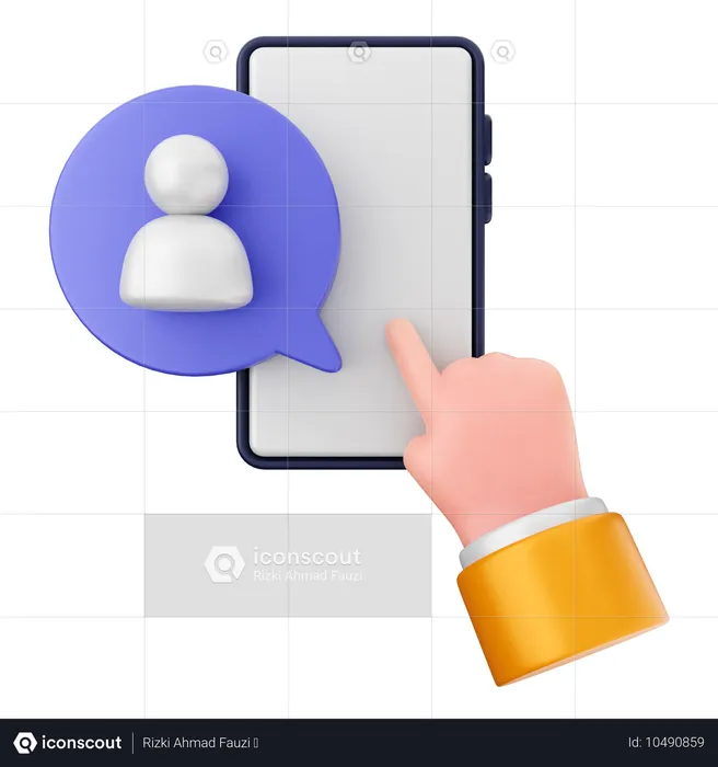 Contact User Smartphone  3D Icon