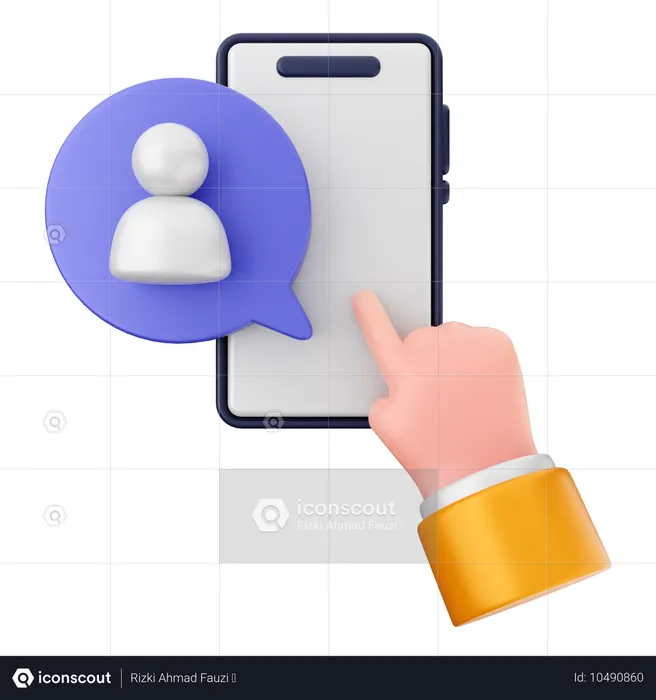 Contact User Smartphone  3D Icon