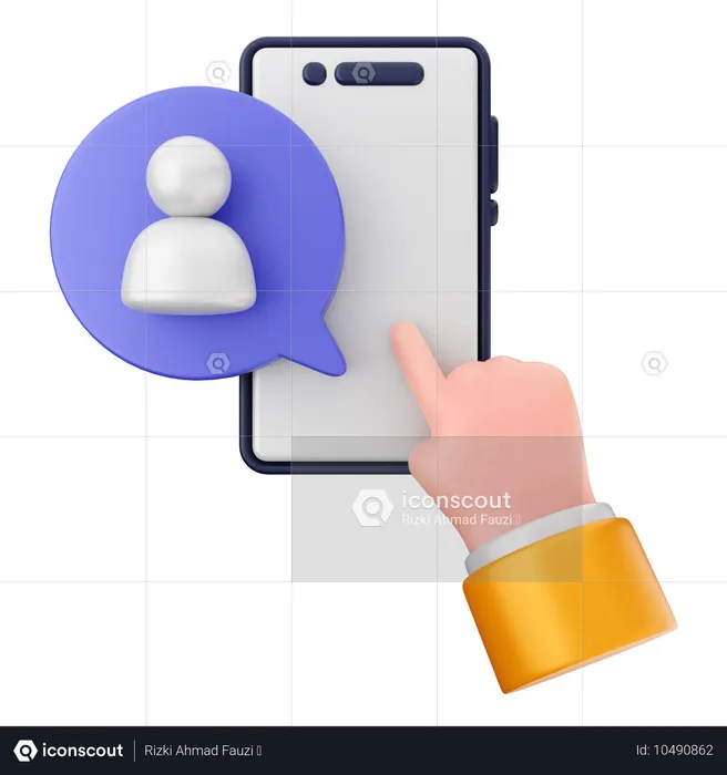 Contact User Smartphone  3D Icon