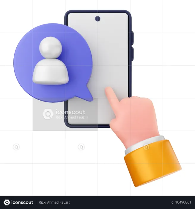 Contacter l'utilisateur smartphone  3D Icon