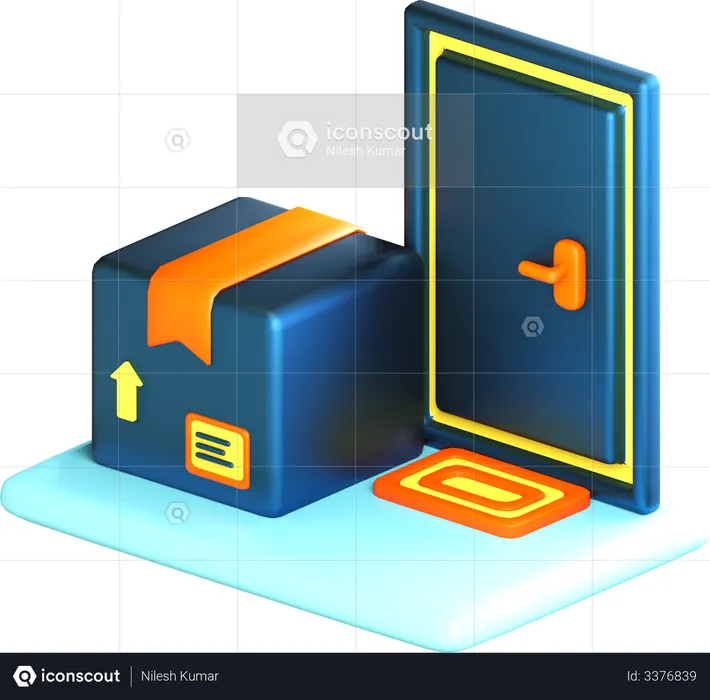 Contactless delivery  3D Illustration