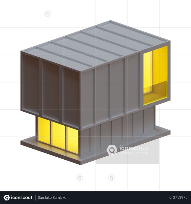 Container Box House 3D Illustration
