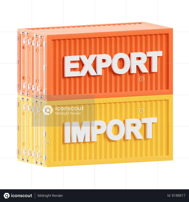 Container Export Import  3D Icon