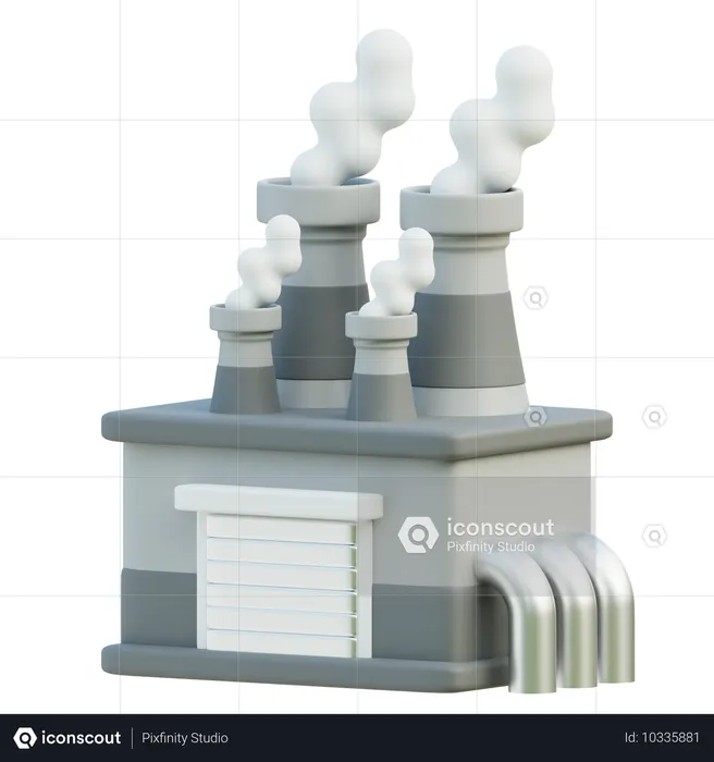 Contaminación de fábrica  3D Icon