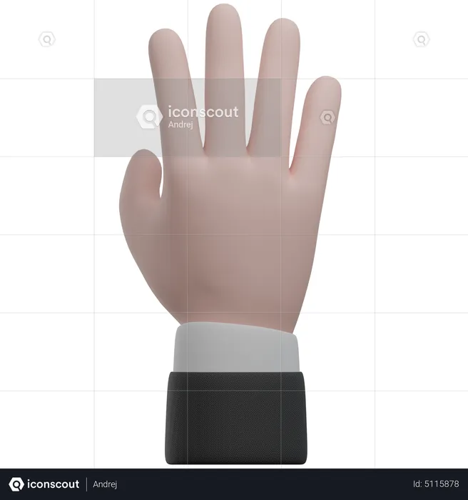 Contar con la mano cuatro gestos con las manos  3D Icon