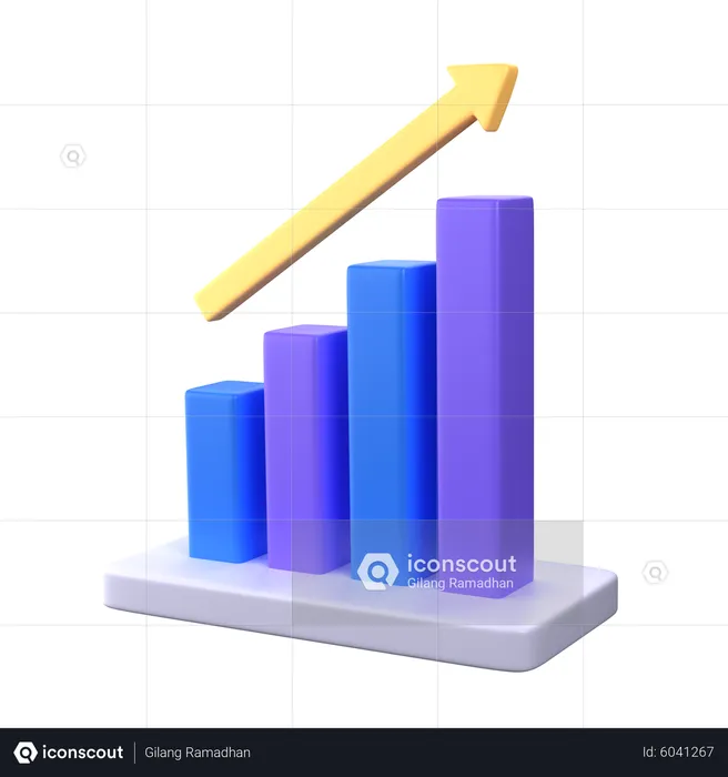 Content Growth Chart  3D Icon