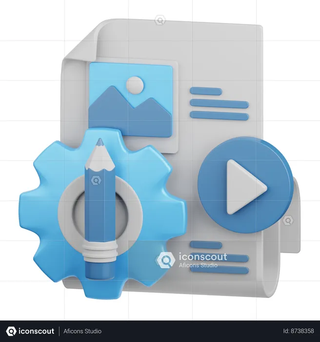 Content management  3D Icon