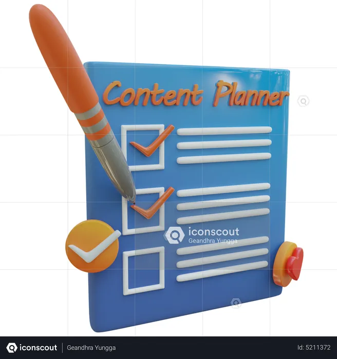 Content Planner  3D Icon