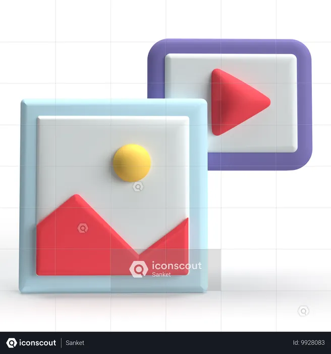 Content Video  3D Icon