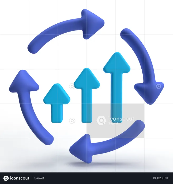 Continuous Growth  3D Icon