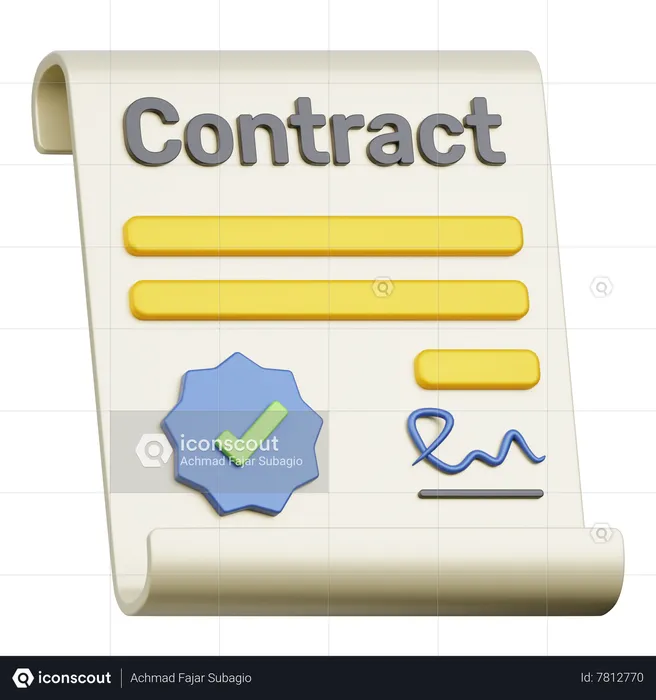 Contract  3D Icon