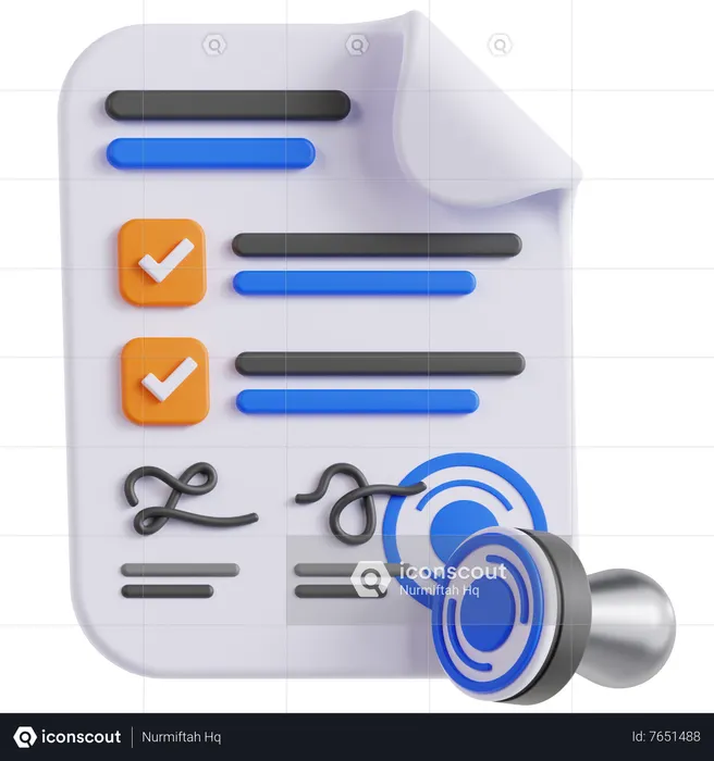Contract  3D Icon